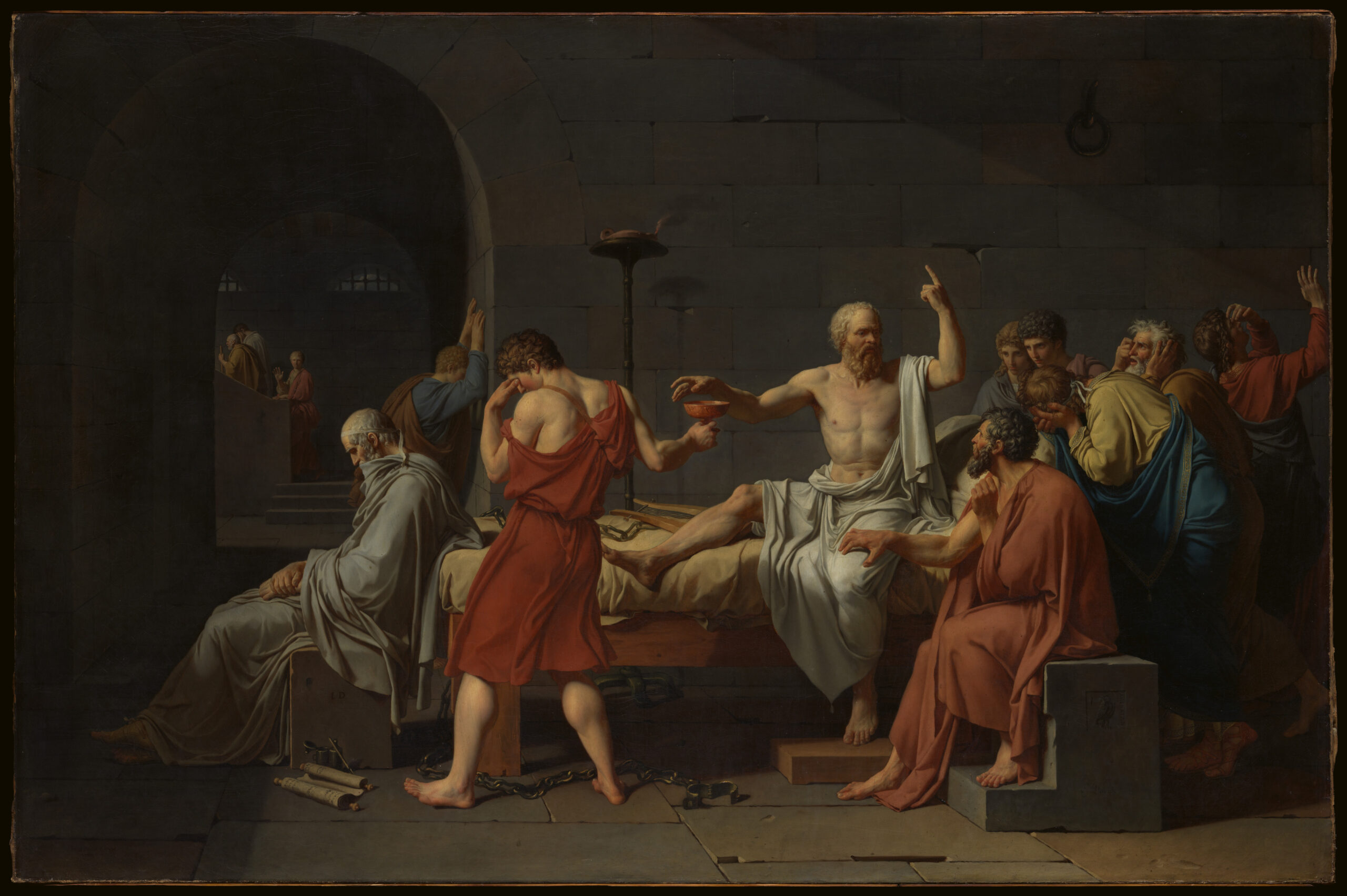 The Death of Socrates by Jacques‑Louis David: Lines, Light, and Unshakeable Calm